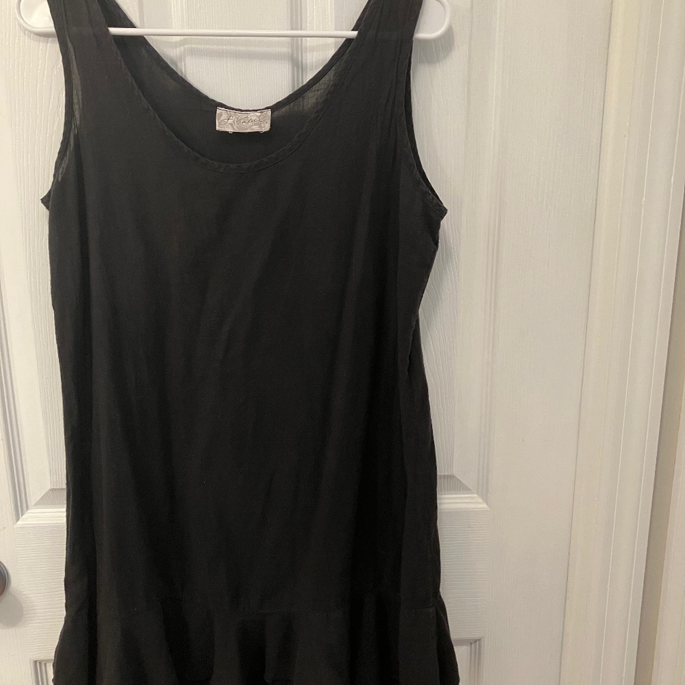 J Valdi has created a Sexy, Black Sheer Linen, Size Medium, Dress